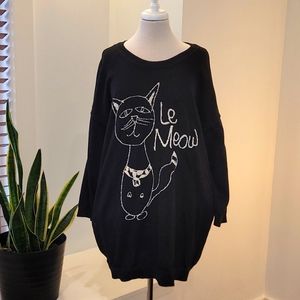 Melissa McCarthy Seven7 'Le Meow' Cat Sweater with pockets